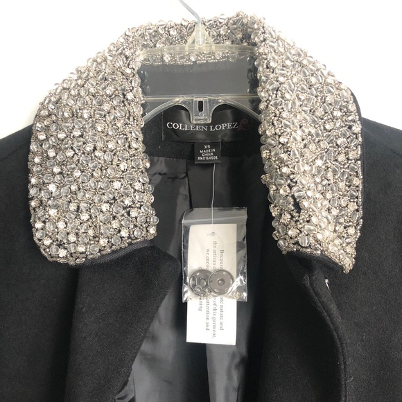 Colleen Lopez Opulence Embellished Wool Coat - Picture 6 of 11